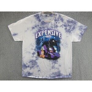 Expensive Taste Shirt Mens XL Tie Dye Purple Graphic Tee Y2K Style Girls Car